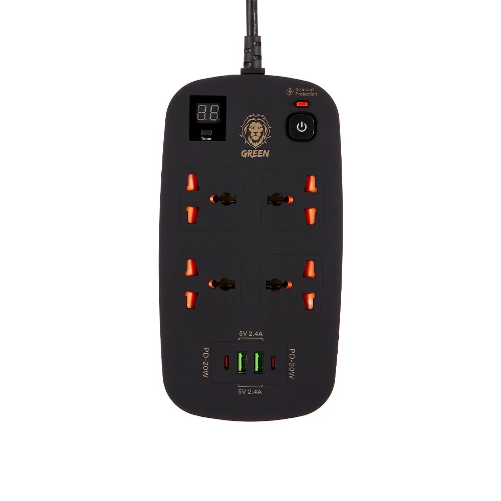 هاب شارژر و محافظ برق چندراهی ۴۰ وات گرین لاین مدل Multi function