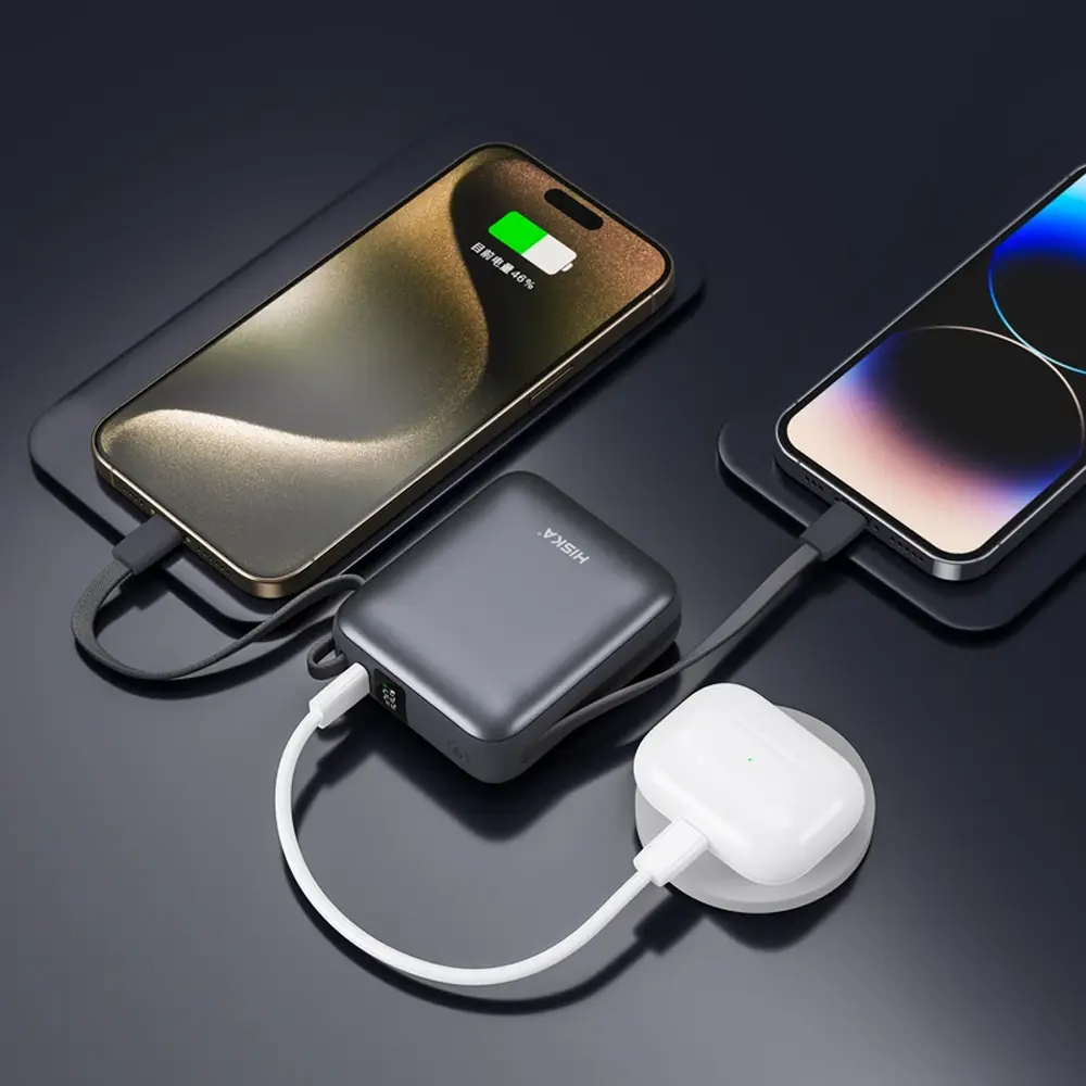پاوربانک ۱۰۰۰۰ میلی آمپر هیسکا مدل Super Mini با توان ۲۲.۵ وات