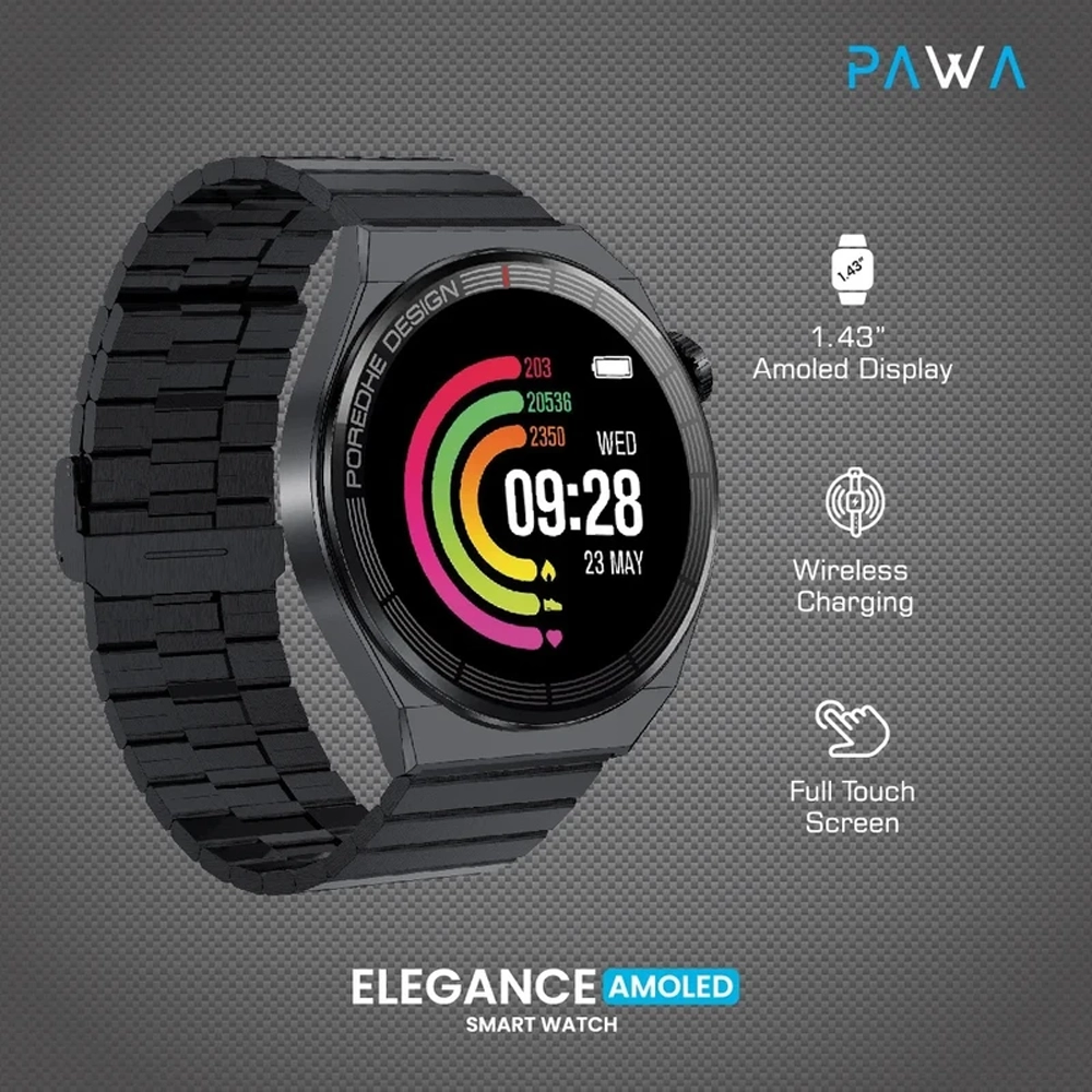 ساعت هوشمند پاوا مدل Elegance با صفحه Super AMOLED