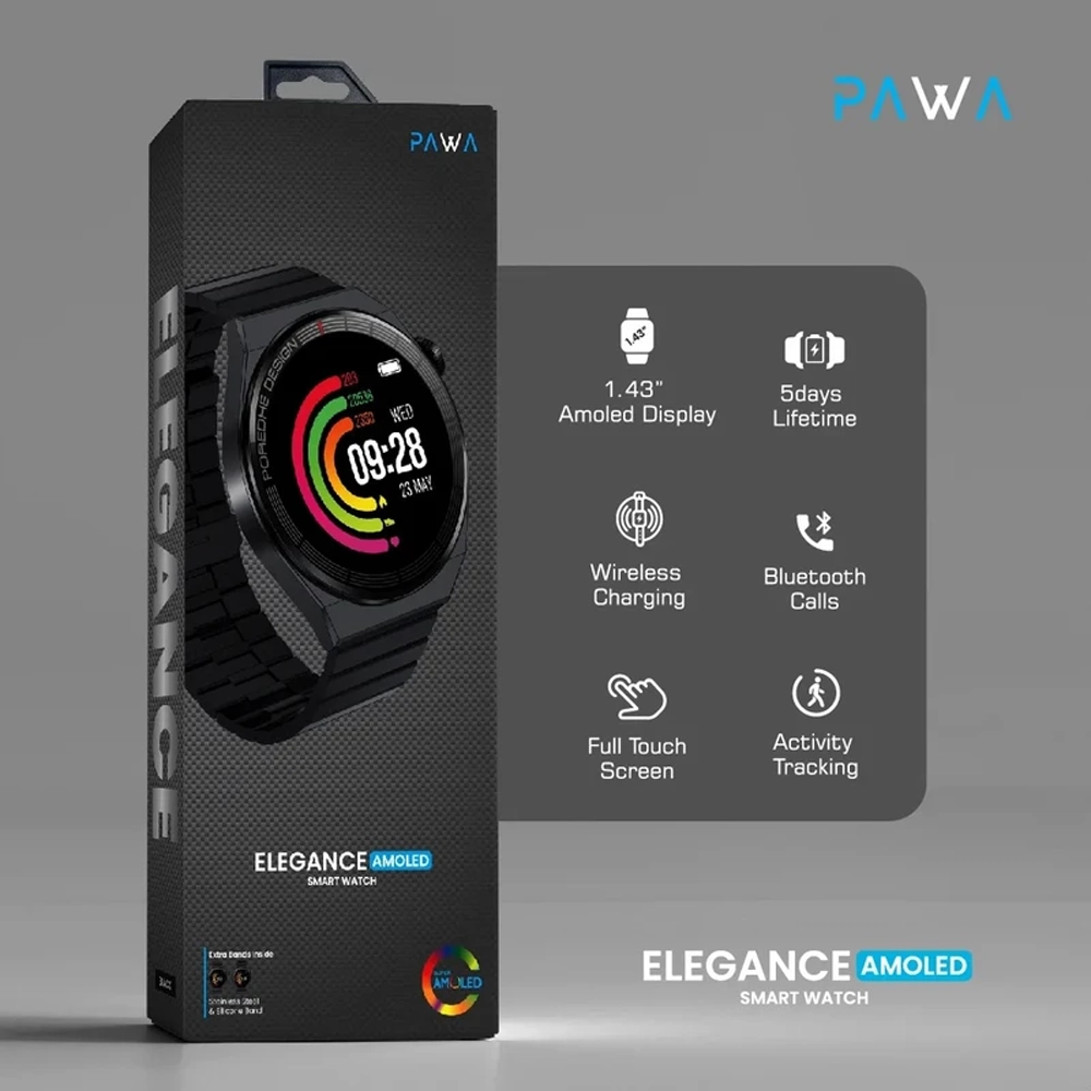 ساعت هوشمند پاوا مدل Elegance با صفحه Super AMOLED