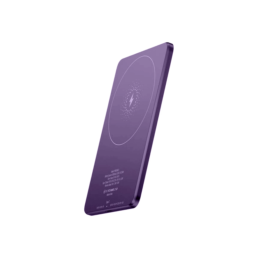 پاوربانک مگ‌سیف باریک ۵۰۰۰mAh پاورولوژی مدل Ultra-Thin ساعت ۱۵ وات
